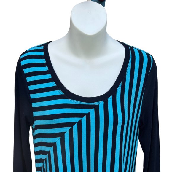 Kate & Mallory Long Sleeve Scoop Neck Mini Dress Black & Turquoise Size Small - Picture 4 of 8